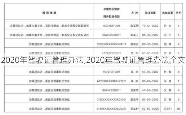 2020年驾驶证管理办法,2020年驾驶证管理办法全文