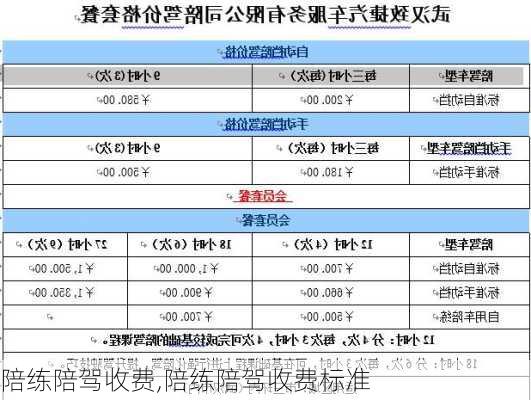 陪练陪驾收费,陪练陪驾收费标准