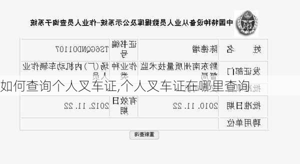 如何查询个人叉车证,个人叉车证在哪里查询