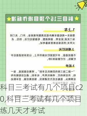 科目三考试有几个项目c20,科目三考试有几个项目练几天才考试