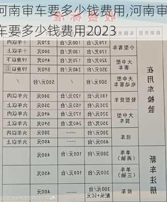 河南审车要多少钱费用,河南审车要多少钱费用2023