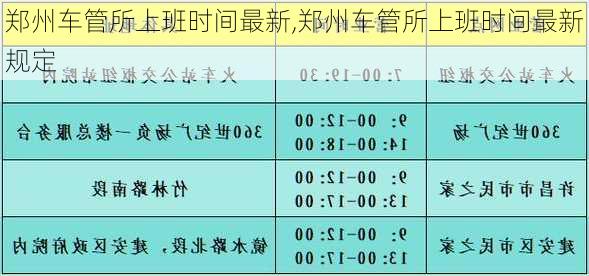 郑州车管所上班时间最新,郑州车管所上班时间最新规定