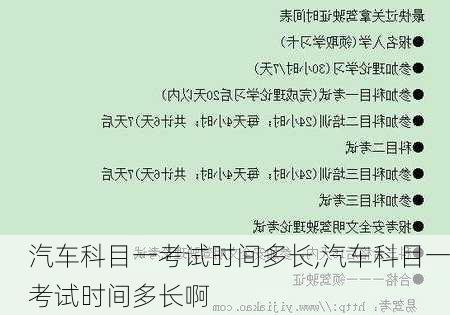 汽车科目一考试时间多长,汽车科目一考试时间多长啊