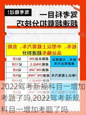 2022驾考新规科目一增加考题了吗,2022驾考新规科目一增加考题了吗