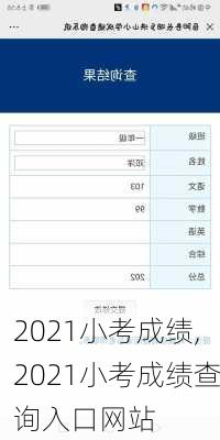 2021小考成绩,2021小考成绩查询入口网站