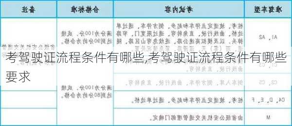 考驾驶证流程条件有哪些,考驾驶证流程条件有哪些要求