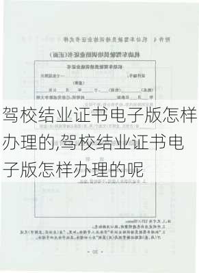 驾校结业证书电子版怎样办理的,驾校结业证书电子版怎样办理的呢