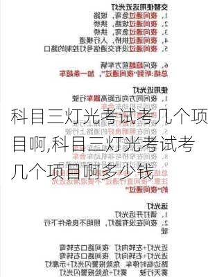 科目三灯光考试考几个项目啊,科目三灯光考试考几个项目啊多少钱