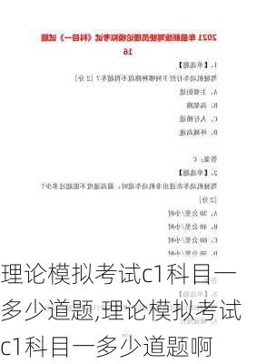 理论模拟考试c1科目一多少道题,理论模拟考试c1科目一多少道题啊