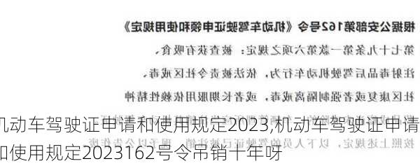 机动车驾驶证申请和使用规定2023,机动车驾驶证申请和使用规定2023162号令吊销十年呀