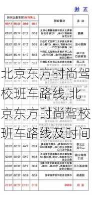 北京东方时尚驾校班车路线,北京东方时尚驾校班车路线及时间