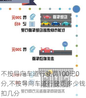 不按导向车道行驶罚100记0分,不按导向车道行驶罚多少钱扣几分