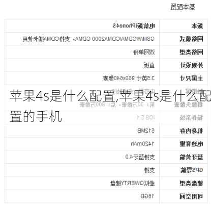 苹果4s是什么配置,苹果4s是什么配置的手机