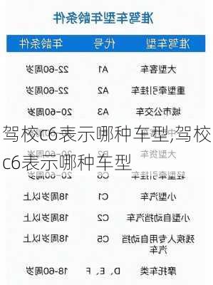 驾校c6表示哪种车型,驾校c6表示哪种车型