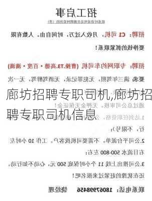 廊坊招聘专职司机,廊坊招聘专职司机信息