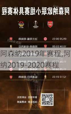 阿森纳2019年赛程,阿森纳2019-2020赛程