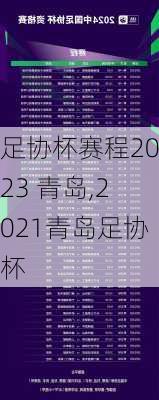 足协杯赛程2023 青岛,2021青岛足协杯