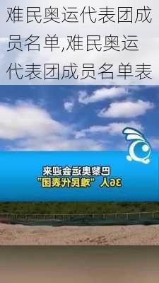 难民奥运代表团成员名单,难民奥运代表团成员名单表