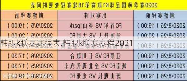 韩职k联赛赛程表,韩职k联赛赛程2021