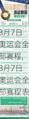 8月7日奥运会全部赛程,8月7日奥运会全部赛程表