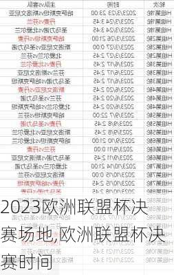 2023欧洲联盟杯决赛场地,欧洲联盟杯决赛时间