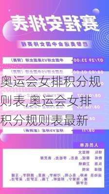 奥运会女排积分规则表,奥运会女排积分规则表最新