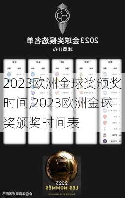 2023欧洲金球奖颁奖时间,2023欧洲金球奖颁奖时间表