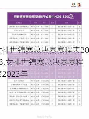 女排世锦赛总决赛赛程表2023,女排世锦赛总决赛赛程表2023年