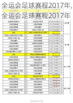 全运会足球赛程2017年,全运会足球赛程2017年