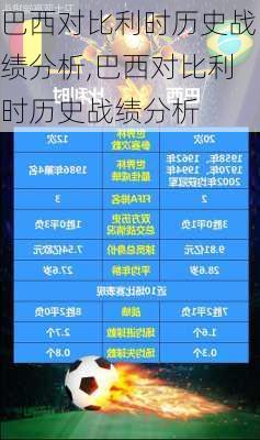 巴西对比利时历史战绩分析,巴西对比利时历史战绩分析