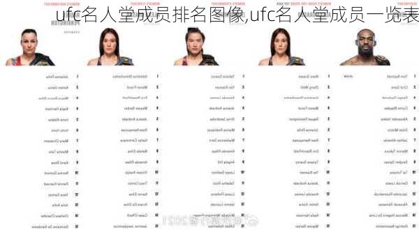 ufc名人堂成员排名图像,ufc名人堂成员一览表