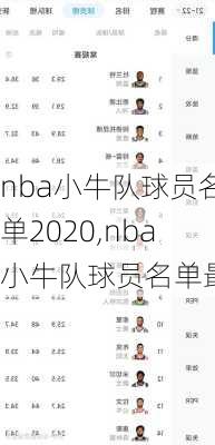 nba小牛队球员名单2020,nba小牛队球员名单最新