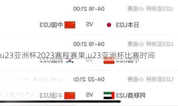 u23亚洲杯2023赛程赛果,u23亚洲杯比赛时间