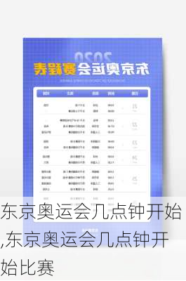 东京奥运会几点钟开始,东京奥运会几点钟开始比赛