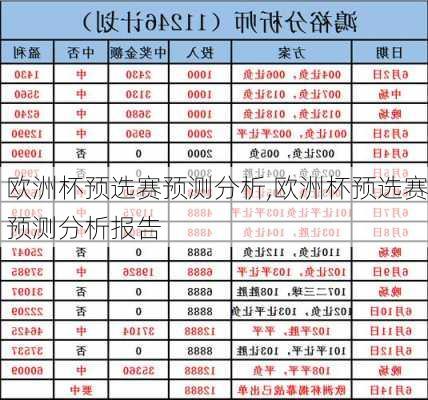 欧洲杯预选赛预测分析,欧洲杯预选赛预测分析报告