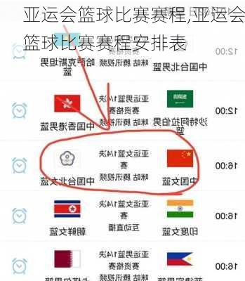 亚运会篮球比赛赛程,亚运会篮球比赛赛程安排表
