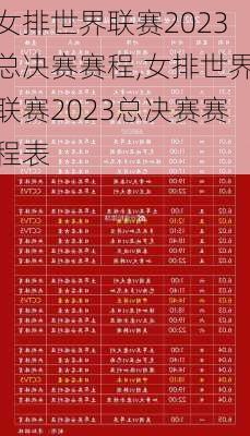 女排世界联赛2023总决赛赛程,女排世界联赛2023总决赛赛程表