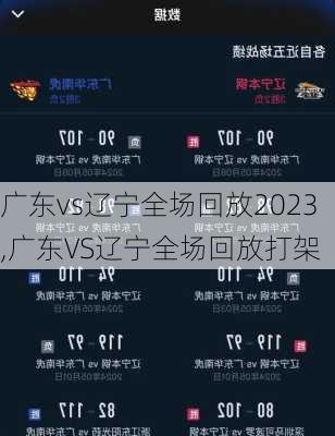 广东vs辽宁全场回放2023,广东VS辽宁全场回放打架