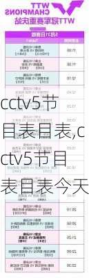 cctv5节目表目表,cctv5节目表目表今天