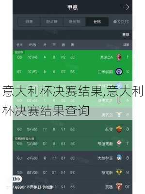 意大利杯决赛结果,意大利杯决赛结果查询