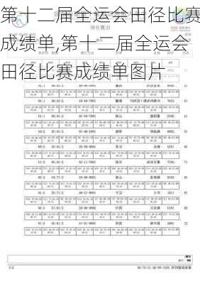 第十二届全运会田径比赛成绩单,第十二届全运会田径比赛成绩单图片