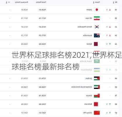 世界杯足球排名榜2021,世界杯足球排名榜最新排名榜