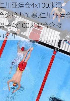 仁川亚运会4x100米混合泳接力预赛,仁川亚运会男子4x100米混合泳接力名单