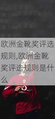 欧洲金靴奖评选规则,欧洲金靴奖评选规则是什么