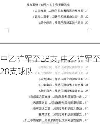 中乙扩军至28支,中乙扩军至28支球队